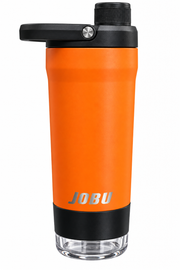 JOBU 24 oz (700 mL) Orange Shaker Bottle with 2-Piece Bottom Compartment